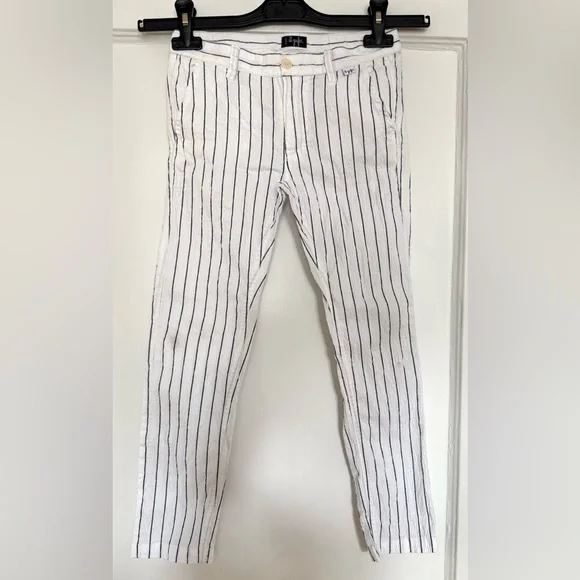 Il Gufo White and Black Striped Kids Pants - Picture 1 of 6